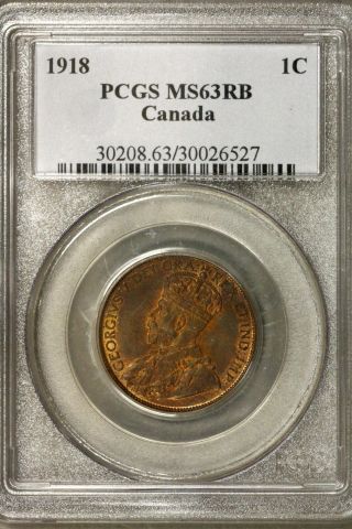 Canada 1918 1 Cent Pcgs Ms 63 Rb
