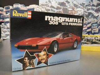 Vintage Magnum Pi Ferrari 308gts Un - Built Kit By Revell 1/24 Scale