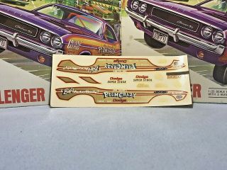 Mpc 1970 Dodge Challenger R/t Kit 1470 - 200 Amt 1/25 Vintage Decal Sheet Only