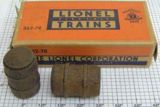 Lionel 362 - 78b Set Of 6 Stained Barrels In Separate Box