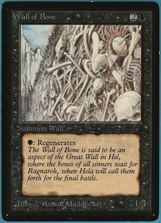 Wall Of Bone Beta Nm - M Black Uncommon Magic Gathering Card (id 78867) Abugames