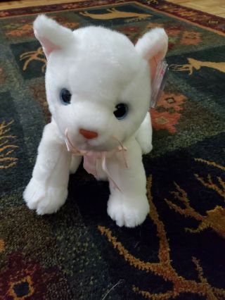 Ty Flip The Cat Beanie Buddy - With Tags White Kitty Cat Soft Cute