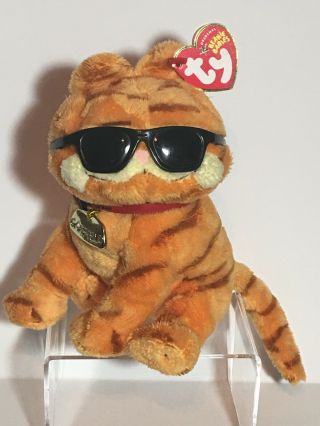2004 Ty Beanie Baby - Garfield (cool Cat) 6 " Inch Plush W/sunglasses