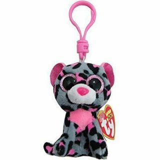 Ty Beanie Boos 3 " Tasha Leopard Key Chain Clip Stuffed Animal Plush Toy Mwmts