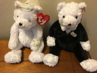 Ty Beanie Babies 6 " Bride And 6 " Groom With Hang Tags