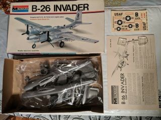 1973 Vintage Monogram B - 26 Invader 1/67 Model Airplane Kit Douglas