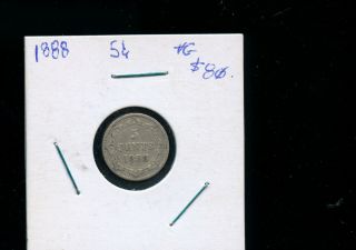 1888 Newfoundland 5 Cents Vg Or Better Co524