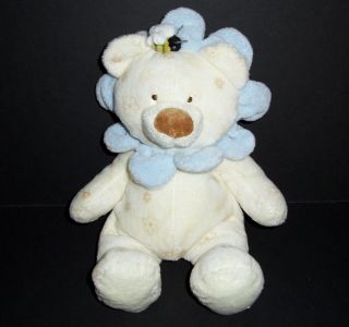 Ty Pluffies Baby Blooms Blue Plush Bear Bee Lion Flower 2004 Stuffed Animal Toy