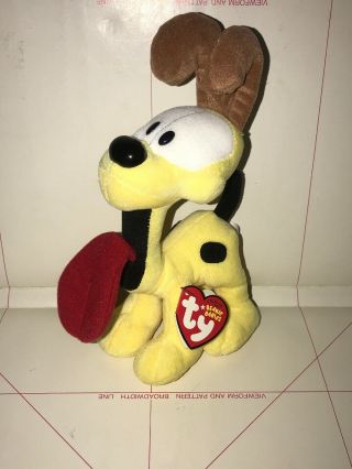 Ty Odie The Yellow Dog Beanie Baby (garfield) - Nmwmt - Retired Rare