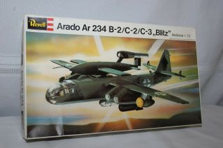 Vintage Revell Plastic Model Kit Arado Ar 234 B - 2 C - 2 C - 3 Blitz Bomber 1/72 162