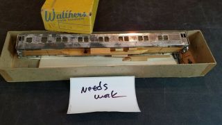 Ho Scale Train Kit W/box Old Walthers Passenger 6836? Metal Silver