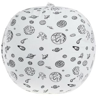 Stuffed Animal Storage Beanbag Chair Beanbag Cover Only Cartoon Planets White