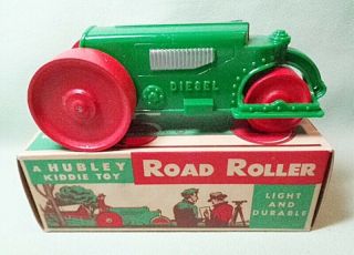 Hubley Kiddie Toy No.  315 Road Roller Wood Wheels Plastic Body Orig Box 1950 