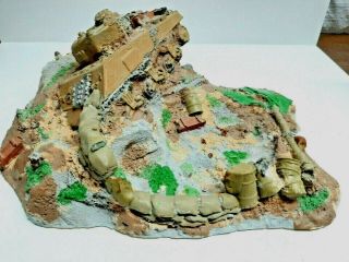 1/32 Painted Wwii Destroyed Tank Diorama Base Fits Marx Conte Barzso Airfix