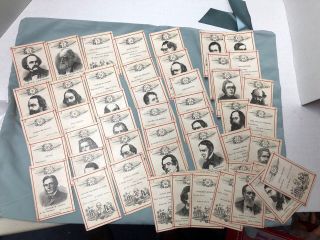 Vintage Parker Brothers From 1897 Card Game Of Authors 49 Cards Incomplete