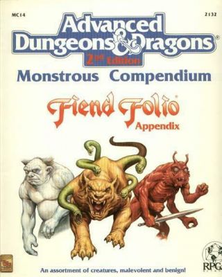 Tsr Ad&d 2nd Ed Monstrous Compendium - Fiend Folio Appendix Zip Ex