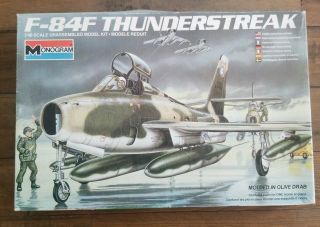 F - 84f Thunderstreak Monogram Military Aircraft Model Kit 1984 1:48.  1/48 Scale