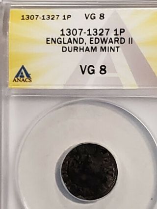 Great Britain Nd C.  1307 - 1327 Silver Penny Edward Ii Durham S - 1469 Anacs Vg8
