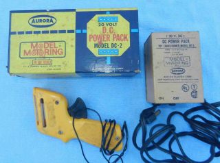 1960s Aurora Model Motoring 20v Dc - 2 Power Pack W/box And Hand Car Control