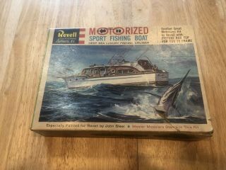 Rare 1961 Revell " Motorized " Deep Sea Sport Fishing Boat Unbuilt Model Kit