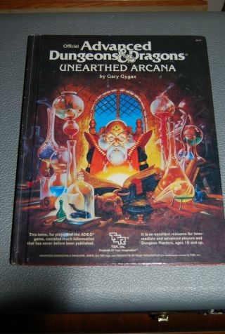 Official Advanced Dungeons & Dragons Unearthed Arcana Tsr 2017 Book,  Vgc