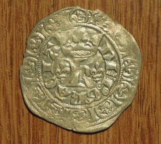 Charles V Of France Ar Blanc - Medieval Silver Coin
