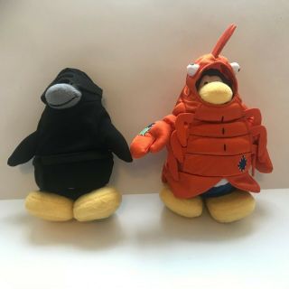Disney Club Penguin Plush 7 " Lobster Chaser & Black Belt Ninja