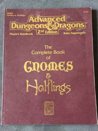 2nd Edition 1993 Ad&d: The Complete Book Of Gnomes & Halflings