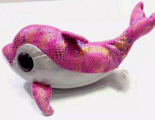 Ty Beanie Boos Sparkles The Dolphin Medium 12 " Pink Plush