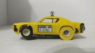 Yellow Vintage Aurora Afx Amc Matador Taxi 1:64 Slot Car W/ Mt Chassis