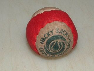 Rare Red 2 - Panel Leather Vintage Hacky Sack Kicker Footbag In