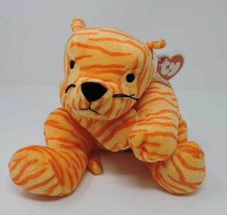 Ty Pillow Pals Purr Cat Tiger Orange Plush 14 " Soft Toy Stuffed Animal