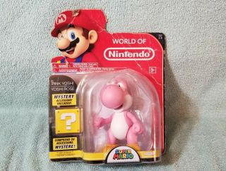 World Of Nintendo Pink Yoshi 4.  5 " Figure By Jakks Series 1 - 3 & Mario Series 1