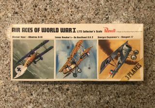 Vintage Revell " Air Aces Of World War Ii " 1/72 Scale 3 - In - 1 Model:h - 684:130:1966