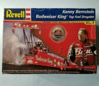 Revell Kenny Bernstein Budweiser King Top Fuel Dragster 1/25 Kit 85 - 7694 Opened