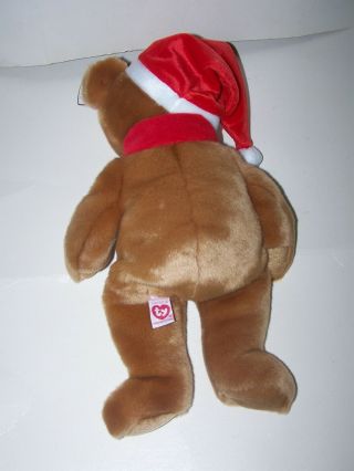 TY Beanie Buddy - 1997 HOLIDAY TEDDY - MWMTs Stuffed Bear brown 14 inch 2