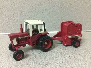 Vintage Ertl International Harvester Diecast Tractor And Bailer 1:16