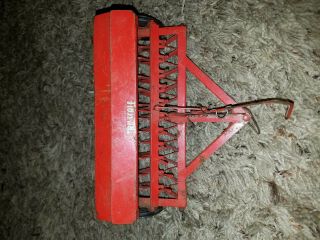 Vintage Antique Red Tru Scale Farm Machinery Pressed Steel Grain Drill