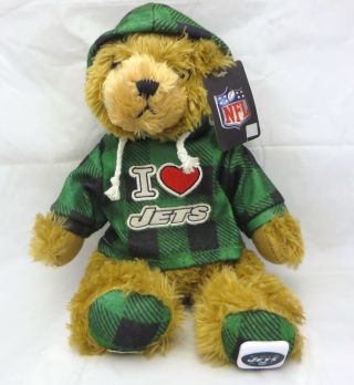 Nfl I Love Jets Team Teddy Bear In Hoodie 12 " Plush Toy York Football