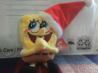 Ty Beanie Baby Spongebob - Mwmt (jolly Elf Spongbob Exclusive) Christmas
