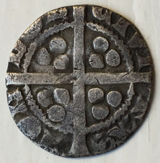 1272 - 1307 England Edward I Long Cross Hammered Silver Halfpenny London 2