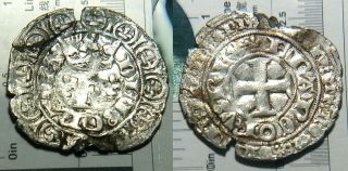 France Charles V 5th Blanc Medieval Silver Coin 1364 - 1380