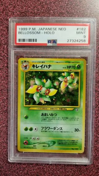 1998 Japanese Pokemon Neo 182 Bellossom Holo Psa 9