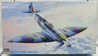 1:48th Scale Hasegawa Wwii British Raf Spitfire Mk.  Vi Fighter Kit 09107 Bn - Gb