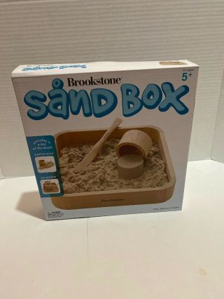 Brookstone Sand Box 9.  5 " X 9.  5,  5 Sand Molds Open Box