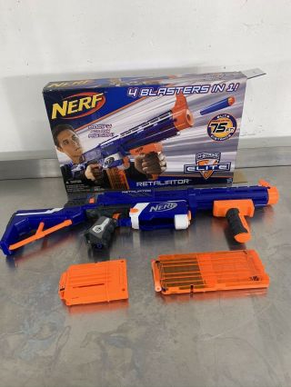 Nerf N - Strike Elite Retaliator Blaster Dart Gun 2 Clip And Darts Box