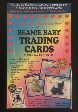 Beanie Babiies Trading Cards Retail Box 36 Packs Vintage 1998 Ty Fan Club