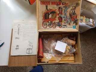 Vintage 1971 Craft Master Wood Circus Wagon Model & Lamp Kit 50127