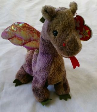 Ty Beanie Baby Scorch Dragon Dob 7/31/98 Tags Retired Collectable Toy