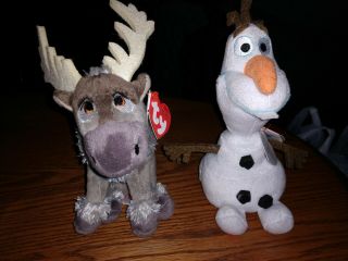 Ty Sparkle Beanie Sven And Olaf From Disney 